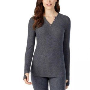 SO SOFT RIB LONG SLEEVE HENLEY by Cuddl Duds